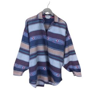 Angelique | Western Boho‎ Button Down Stripe Striped Blouse Vintage